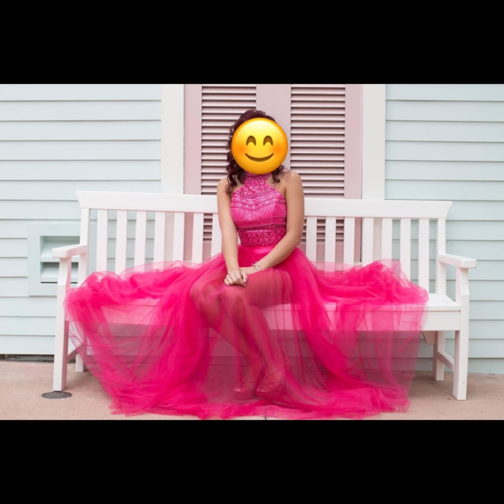 Size 2 Rachel Allan Romper with Overskirt